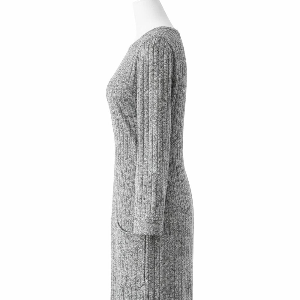 Westport Gray Ribbed Knit Dress with Pockets Size L – NWOT - Picture 3 of 9